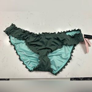 Victoria's Secret Green Ruffle Bikini Bottom Large - new WITH tags